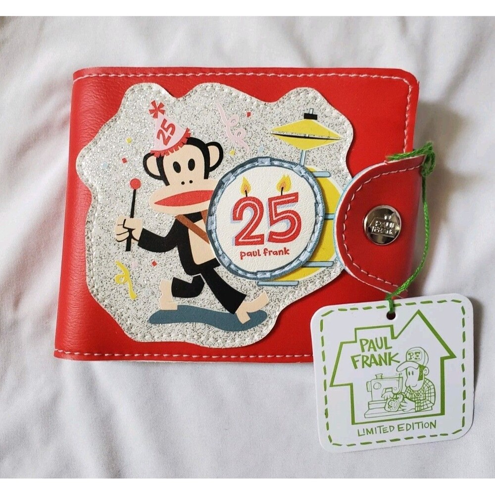Paul Frank Red Wallet with Silver Accents